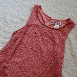 Pink Lace Tank Top